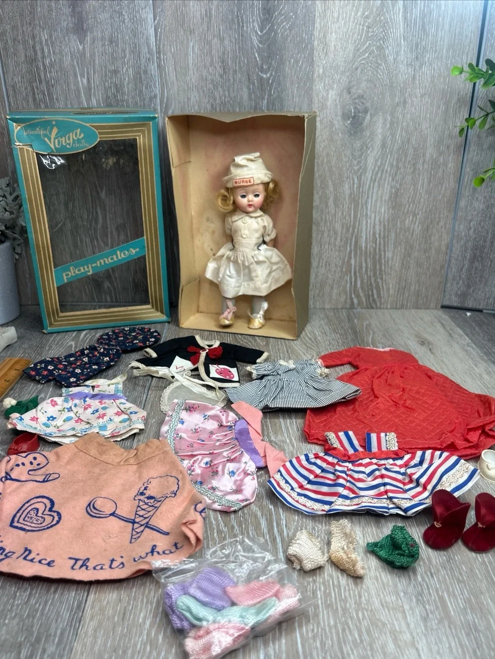 Vintage Vogue Ginny Doll 8” | 1950s Collectible Fashion Doll + Clothing Bundle!